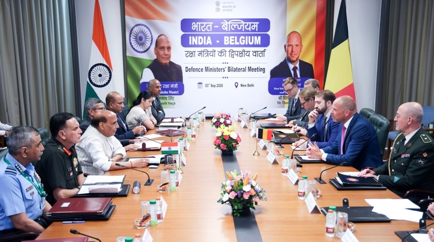 Raksha Mantri holds bilateral talks with Belgium’s Defence Minister in New Delhi